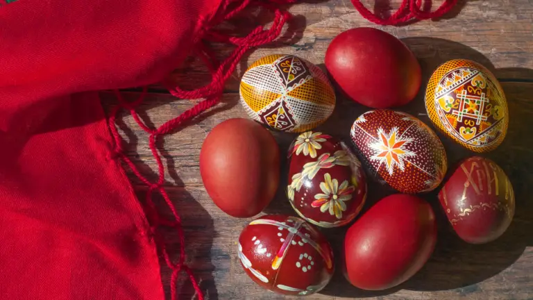 Dyed Greek Red Easter Eggs
