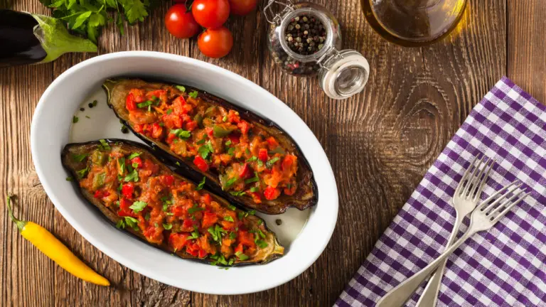 Greek stuffed aubergines Greek eggplants Greek Deli