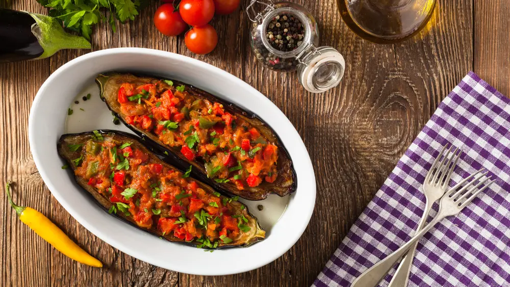 Greek stuffed aubergines Greek eggplants Greek Deli