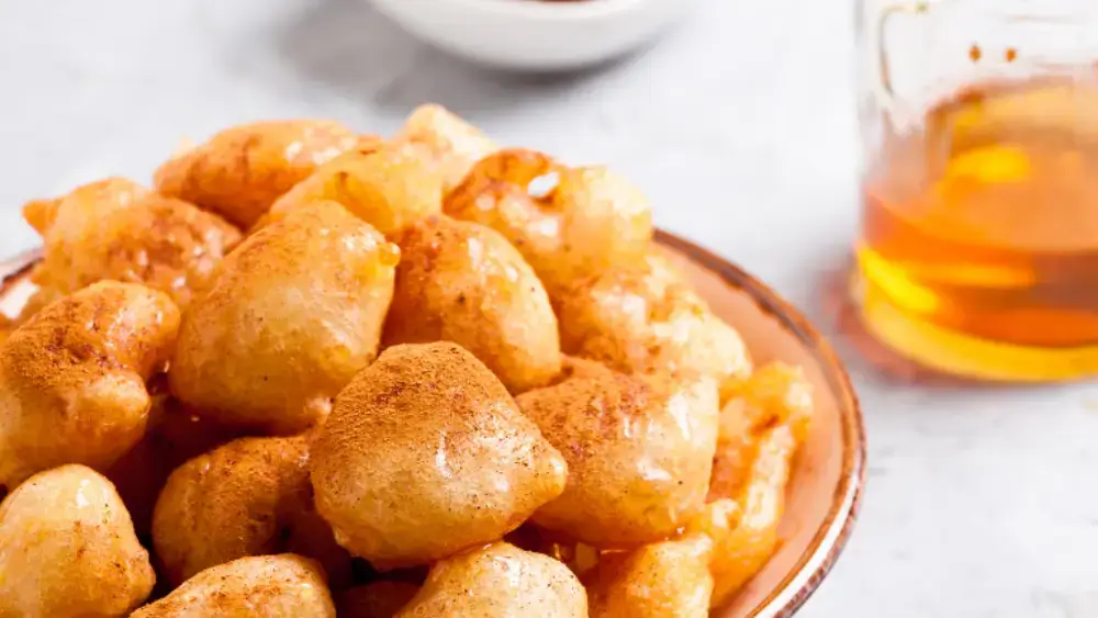 Greek Doughnuts with Honey Almonds