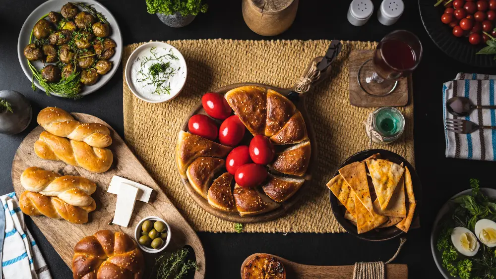 Celebrating Greek Easter Sunday with Traditional Foods and Drinks