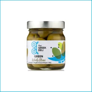 The Greek Deli Green Olives Whole 310g